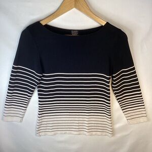 Vintage blouse finity studio striped 3/4 sleeve petite large